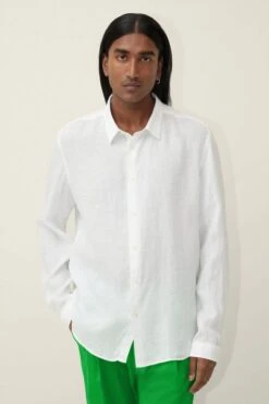 DRYKORN Klassisches Hemd In Slim Fit Aus Reinem Leinen Weiß