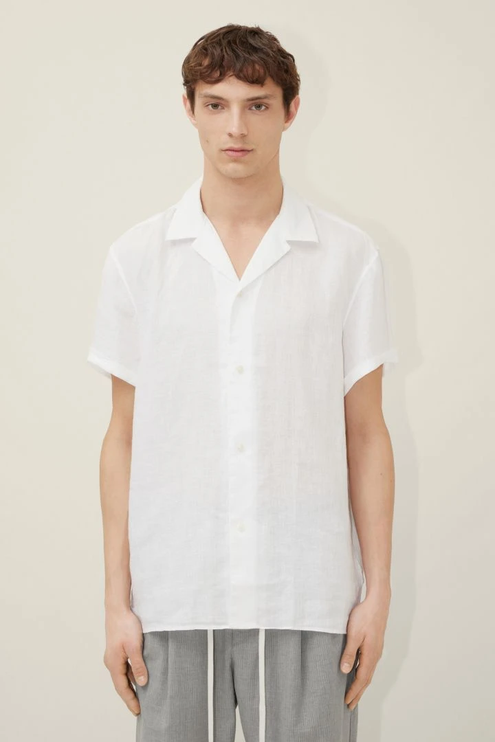 DRYKORN Kurzarmhemd Mit Camp Collar Aus Leinen Weiß 3 DRYKORN Kurzarmhemd Mit Camp Collar Aus Leinen Weiß