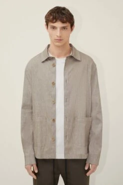 Casual Hemd Mit Aufgesetzten Taschen Braun