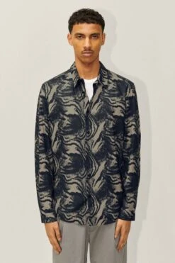 Klassisches Hemd In Slim Fit Mit Animal-Print Grün