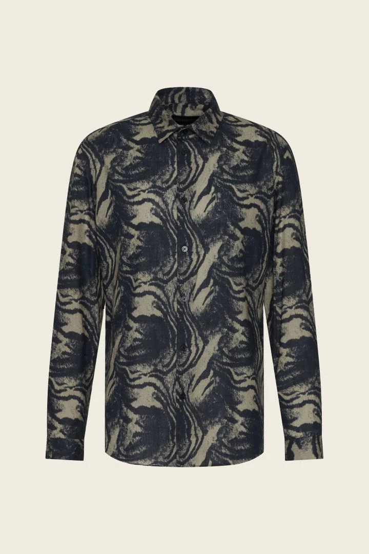 Klassisches Hemd In Slim Fit Mit Animal-Print Grün 7 Klassisches Hemd In Slim Fit Mit Animal-Print Grün - Image 5