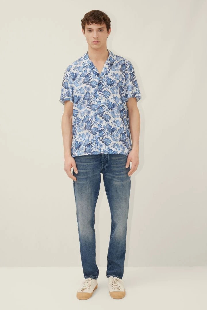 Kurzarmhemd Mit Camp Collar Und Floralem All-Over-Print Blau 4 Kurzarmhemd Mit Camp Collar Und Floralem All-Over-Print Blau - Image 2