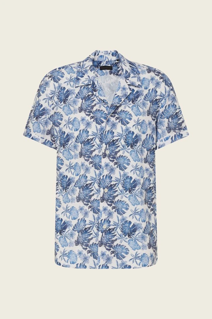 Kurzarmhemd Mit Camp Collar Und Floralem All-Over-Print Blau 7 Kurzarmhemd Mit Camp Collar Und Floralem All-Over-Print Blau - Image 5