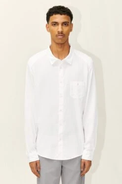 Relaxed Fit Shirt Aus Lyocell-Baumwoll-Mix Weiß
