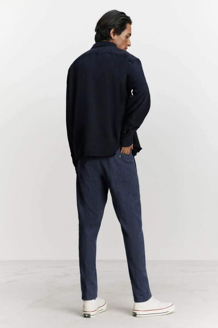 Cord Hemd Mit Zwei Brusttaschen Blau 5 Cord Hemd Mit Zwei Brusttaschen Blau - Image 3