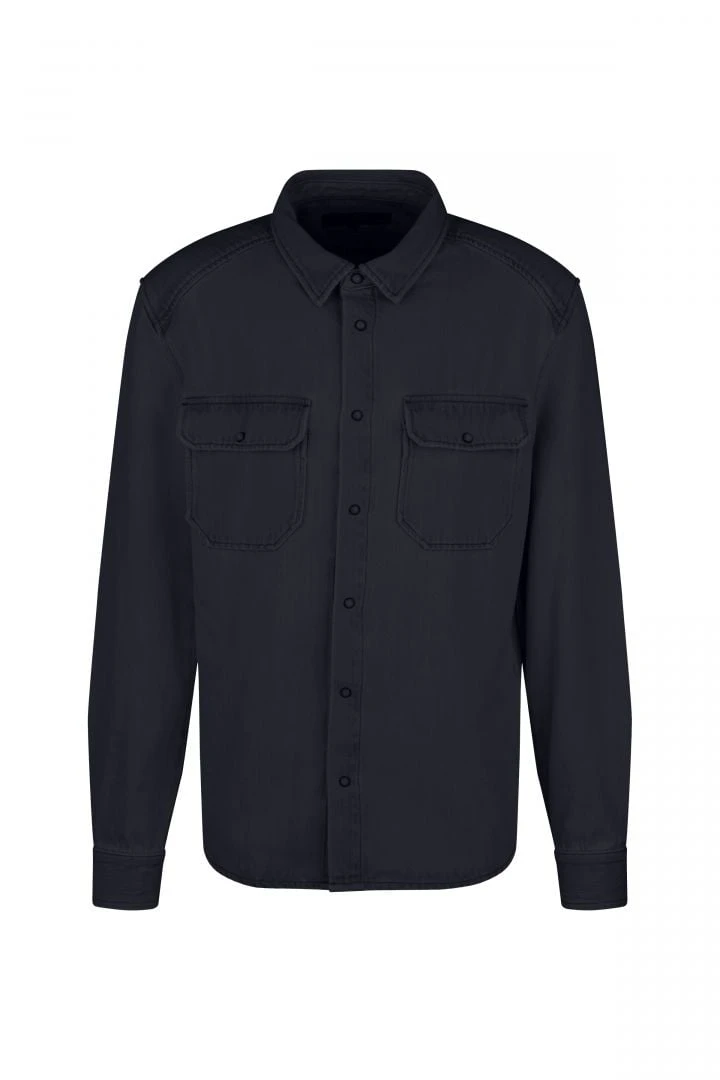 Cord Hemd Mit Zwei Brusttaschen Blau 7 Cord Hemd Mit Zwei Brusttaschen Blau - Image 5