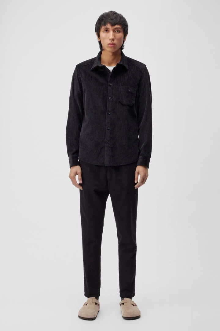 Relaxed Fit Shirt In Baumwollcord Schwarz 4 Relaxed Fit Shirt In Baumwollcord Schwarz - Image 2