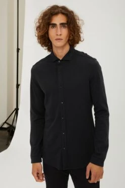 Hemd Aus Reiner Baumwolle Schwarz