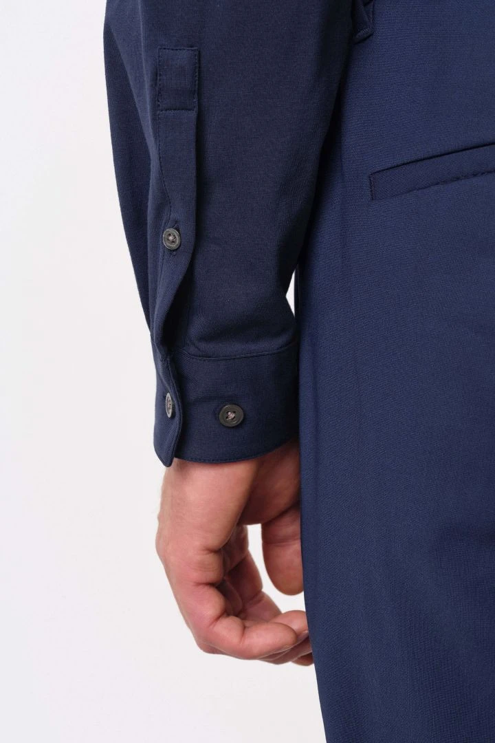 Tight Fit Hemd In Elastischer Baumwolle Blau 7 Tight Fit Hemd In Elastischer Baumwolle Blau - Image 5