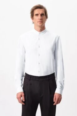 Slim Fit Hemd In Elastischer Baumwolle Weiß