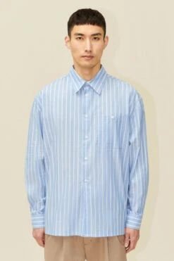 DRYKORN Oversize Hemd Mit Brusttasche In Streifendessin Blau
