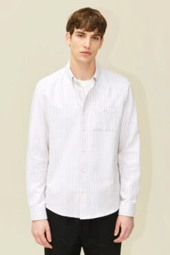 DRYKORN Button Down Hemd Mit Streifendessin Lila