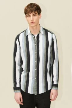 DRYKORN Regular Fit Hemd Mit Streifendessin Grün