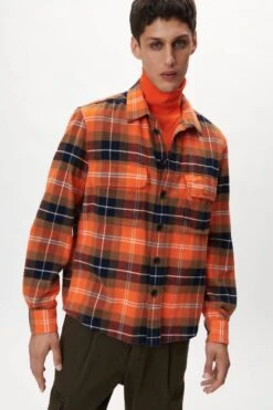 Cozy Flanell Overshirt Orange