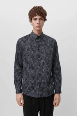 Klassisches Hemd In Slim Fit Mit Animal-Print Schwarz