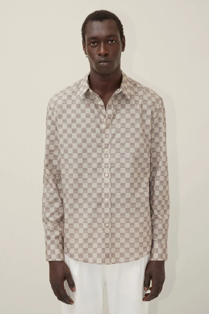 Hemd Mit Checkerboard-Muster Braun 3 Hemd Mit Checkerboard-Muster Braun