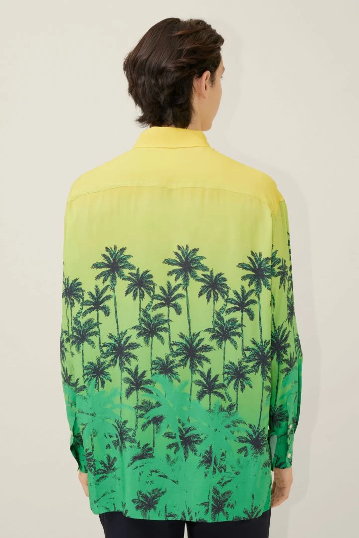 Oversized Hemd Mit Palmen-Print Gelb 5 Oversized Hemd Mit Palmen-Print Gelb - Image 3