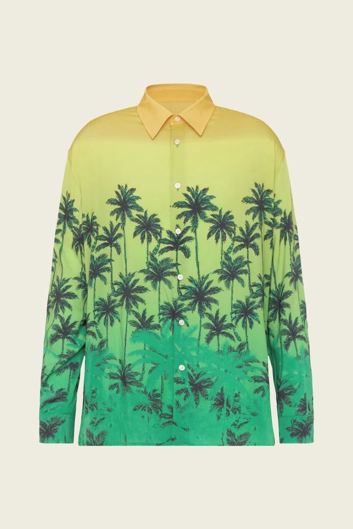 Oversized Hemd Mit Palmen-Print Gelb 7 Oversized Hemd Mit Palmen-Print Gelb - Image 5