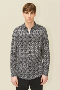 DRYKORN Regular Fit Hemd Mit Signature Print Schwarz