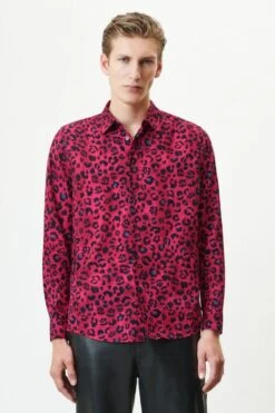 DRYKORN Regular Fit Hemd In Gebrushter Baumwolle Rot