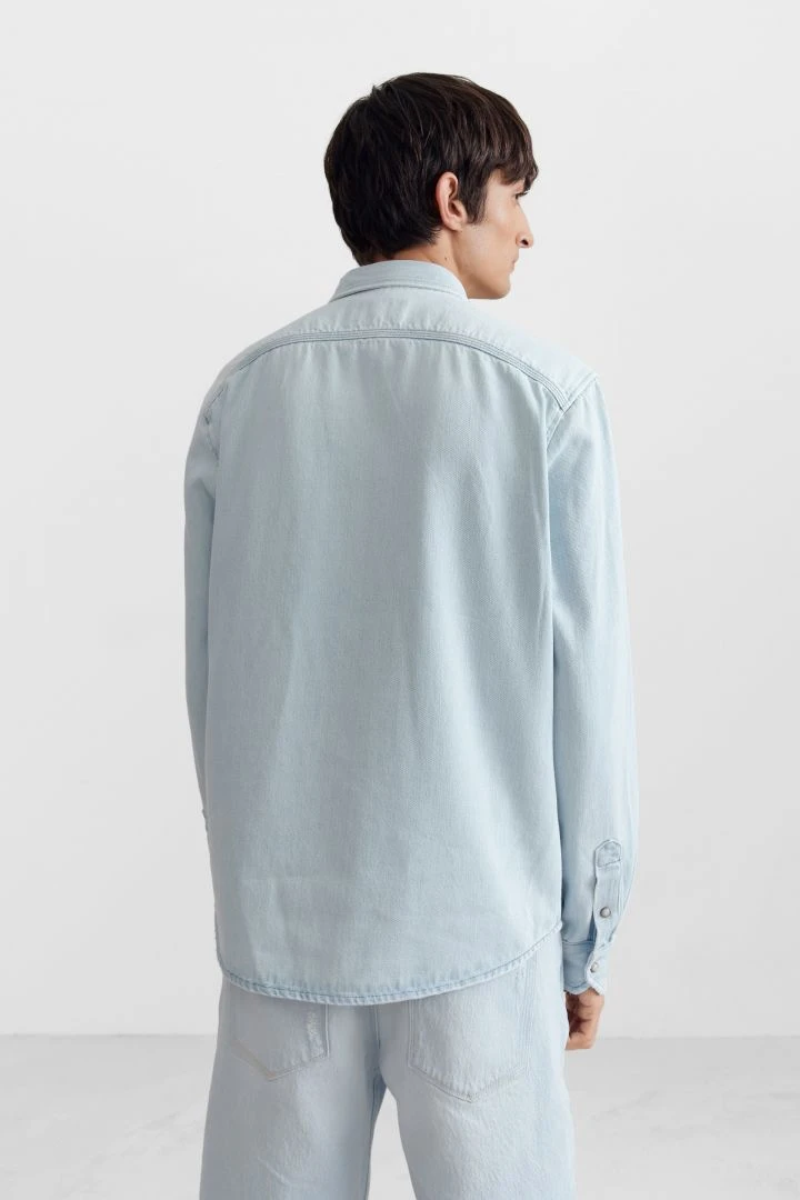 Denim Hemd Mit 2 Brusttaschen Blau 5 Denim Hemd Mit 2 Brusttaschen Blau - Image 3