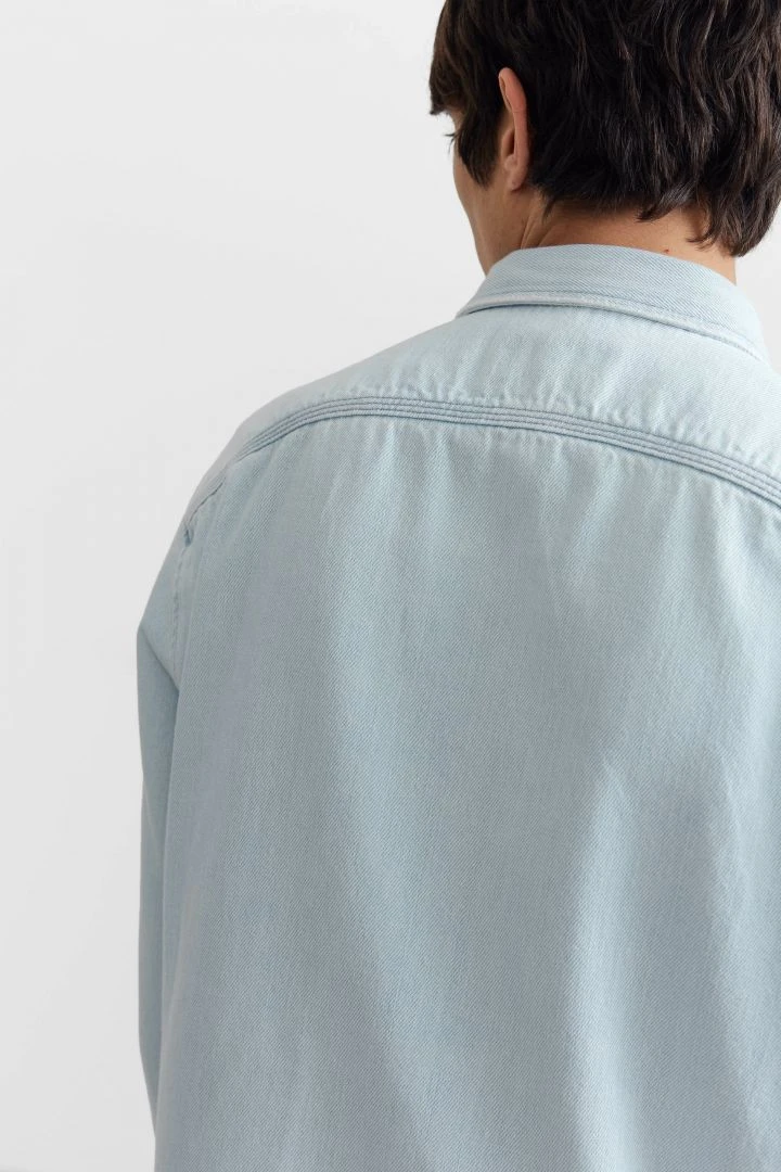 Denim Hemd Mit 2 Brusttaschen Blau 6 Denim Hemd Mit 2 Brusttaschen Blau - Image 4