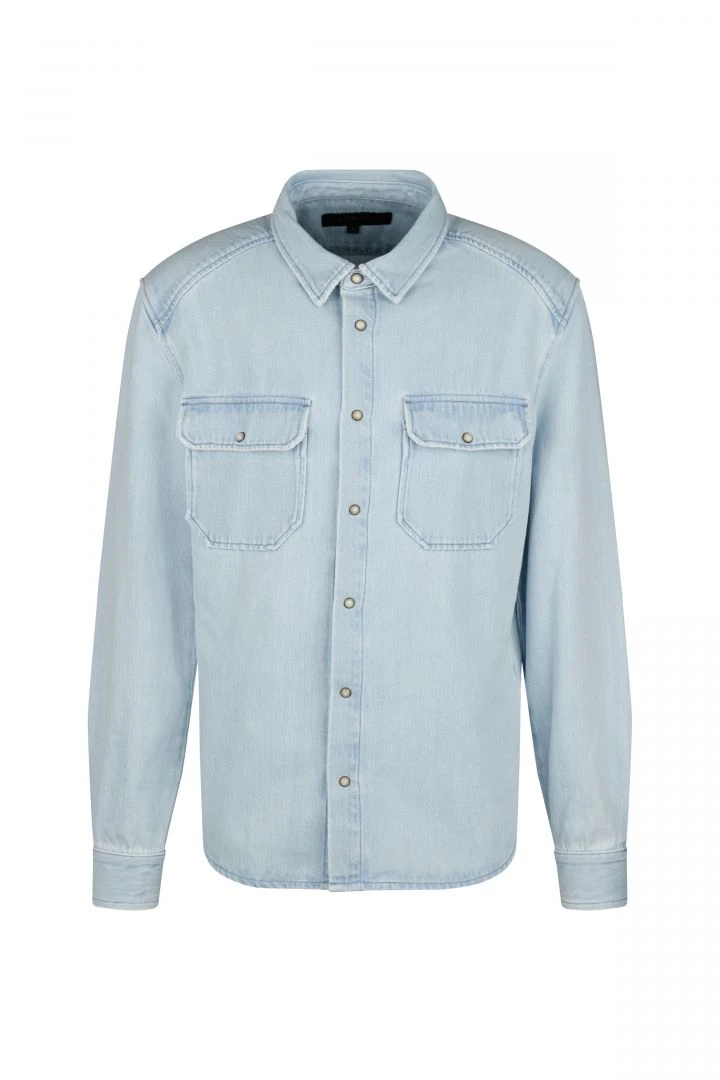 Denim Hemd Mit 2 Brusttaschen Blau 8 Denim Hemd Mit 2 Brusttaschen Blau - Image 6