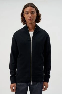 Softe Basic Zip-Jacke Schwarz