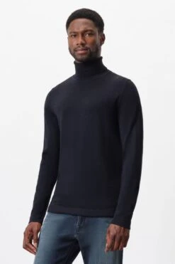 DRYKORN Rollkragenpullover In Merinowolle Blau