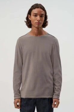 DRYKORN Pullover Mit Rollenden Kanten Aus Reiner Baumwolle Grau
