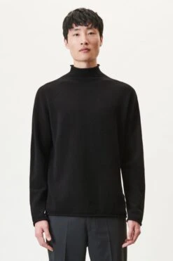 DRYKORN Oversized Rollkragenpullover In Schurwolle Schwarz