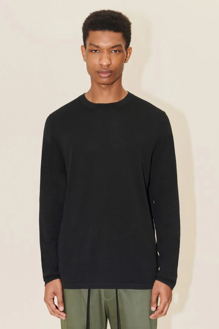 DRYKORN Strick Longsleeve In Regular Fit Aus Merzerisierter Baumwolle Schwarz 3 DRYKORN Strick Longsleeve In Regular Fit Aus Merzerisierter Baumwolle Schwarz