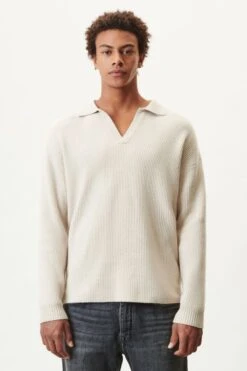 DRYKORN Strickpullover Mit Polokragen In Baumwoll-Mix Beige