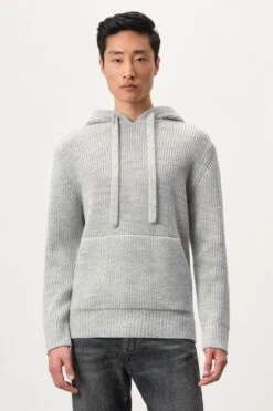DRYKORN Strick Hoodie In Alpaka-Woll-Mix Grau