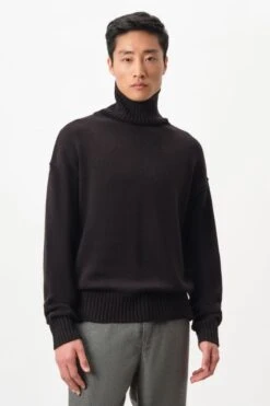DRYKORN Oversized Rollkragenpullover In Alpaka-Woll-Mix Schwarz