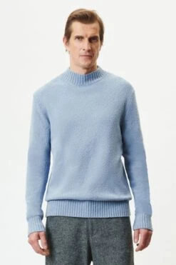 DRYKORN Stehkragenpullover In Boucle-Optik Blau