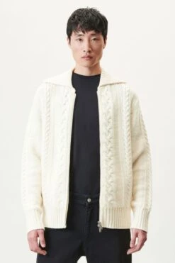 Drykorn Geschäft 3 2-Way Zippjacke In Softer Wolle Off_white