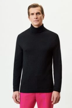 DRYKORN Rollkragenpullover In Woll-Mix Mit Glitzereffekt Schwarz