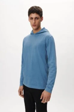 Gewaschener Hoodie Blau