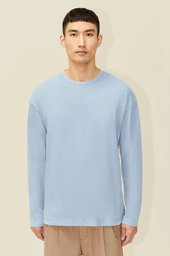 DRYKORN Longsleeve In Gewaschener Optik Blau 3 DRYKORN Longsleeve In Gewaschener Optik Blau