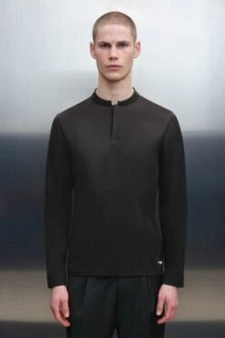 Drykorn Geschäft 30 Longsleeve Mit Verdeckter Knopfleiste Schwarz