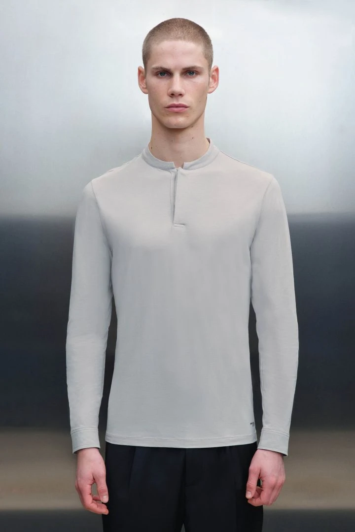 Longsleeve Mit Verdeckter Knopfleiste Grau 3 Longsleeve Mit Verdeckter Knopfleiste Grau