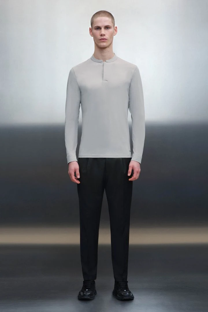 Longsleeve Mit Verdeckter Knopfleiste Grau 4 Longsleeve Mit Verdeckter Knopfleiste Grau - Image 2