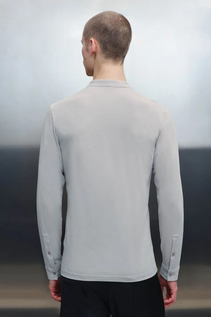 Longsleeve Mit Verdeckter Knopfleiste Grau 5 Longsleeve Mit Verdeckter Knopfleiste Grau - Image 3