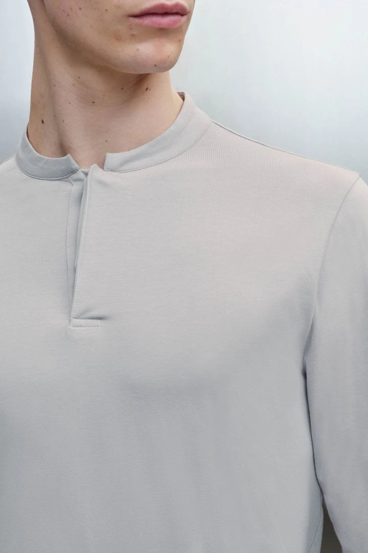 Longsleeve Mit Verdeckter Knopfleiste Grau 6 Longsleeve Mit Verdeckter Knopfleiste Grau - Image 4