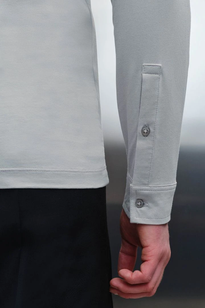 Longsleeve Mit Verdeckter Knopfleiste Grau 7 Longsleeve Mit Verdeckter Knopfleiste Grau - Image 5
