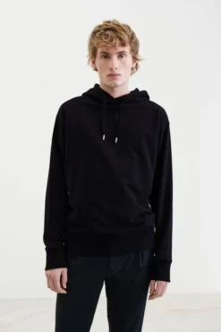 Hoodie Aus Baumwoll-Mix Schwarz