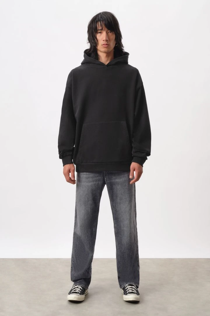 DRYKORN Oversized Hoodie Mit Rippbündchen In Baumwolle Schwarz 4 DRYKORN Oversized Hoodie Mit Rippbündchen In Baumwolle Schwarz - Image 2