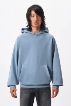 DRYKORN Oversized Hoodie Mit Rippbündchen In Baumwolle Blau