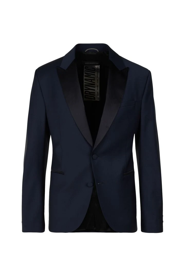 Elegantes Smoking-Sakko In Skinny Fit Mit Satin-Revers Blau 7 Elegantes Smoking-Sakko In Skinny Fit Mit Satin-Revers Blau - Image 5